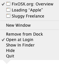 Safari Dock Icon Menu